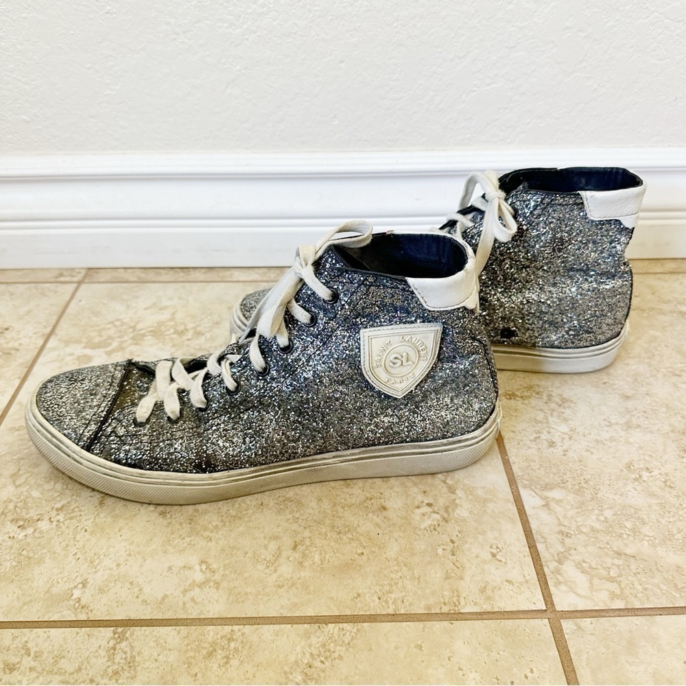 Saint Laurent Bedford Hightop glitter Sneakers size 40 - Picture 6 of 6